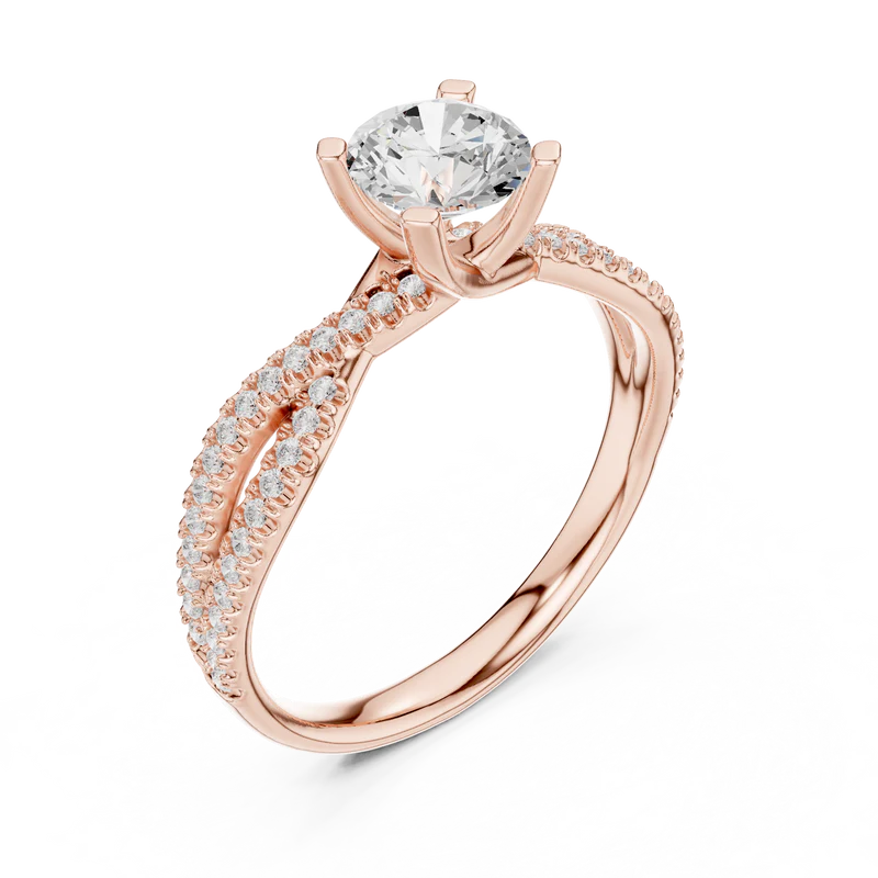 Serenity Knot Ring with Round Diamond