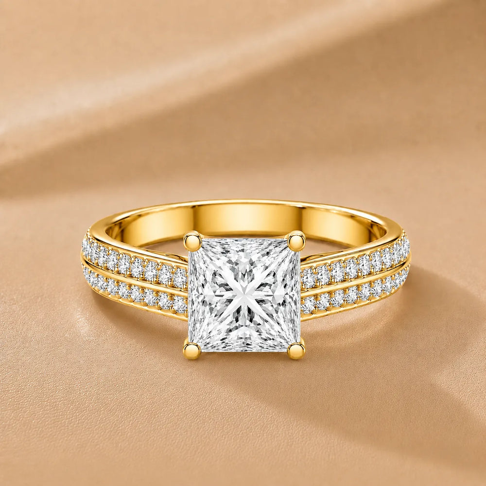 Serene Ring with Side Stone
