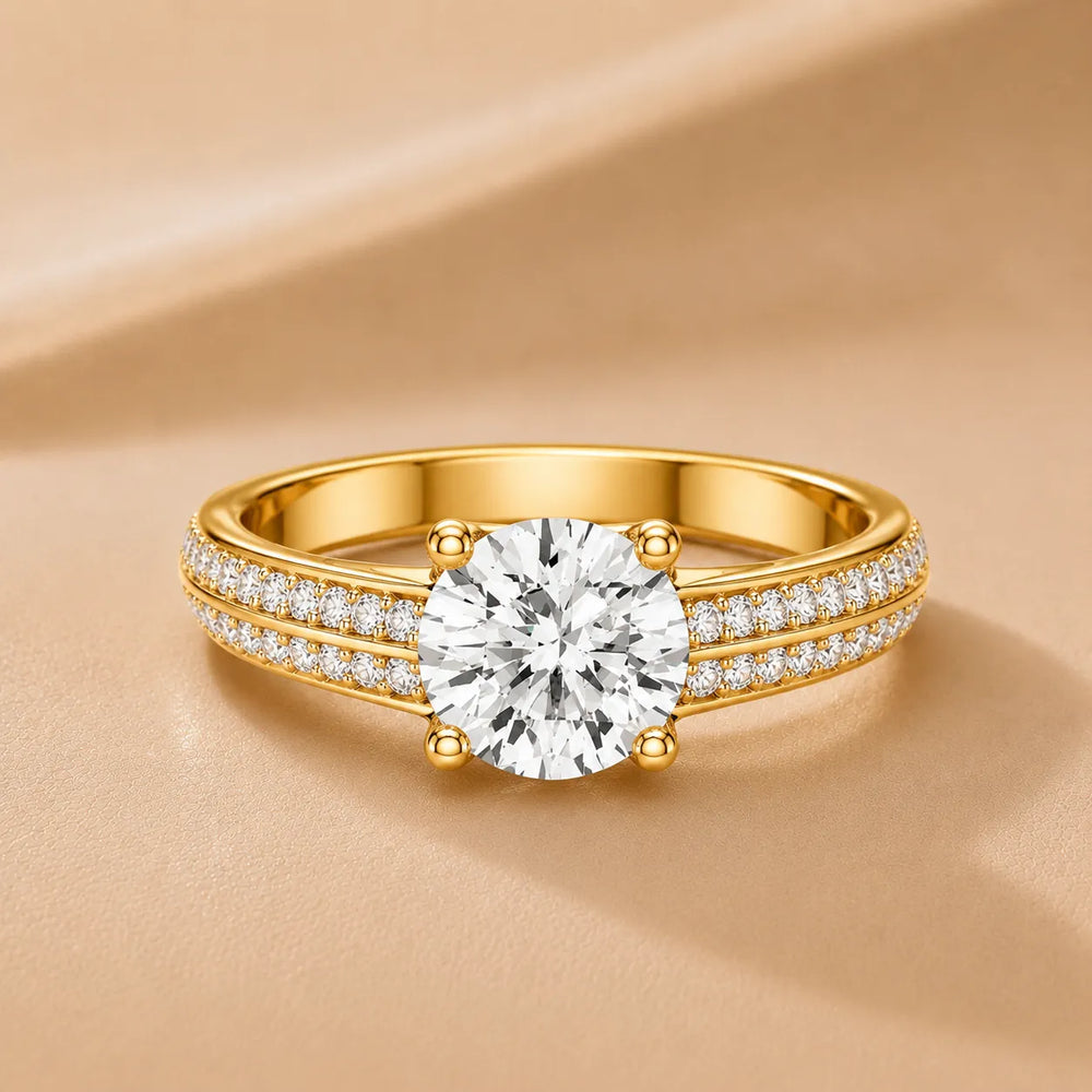 Serene Ring with Side Stone