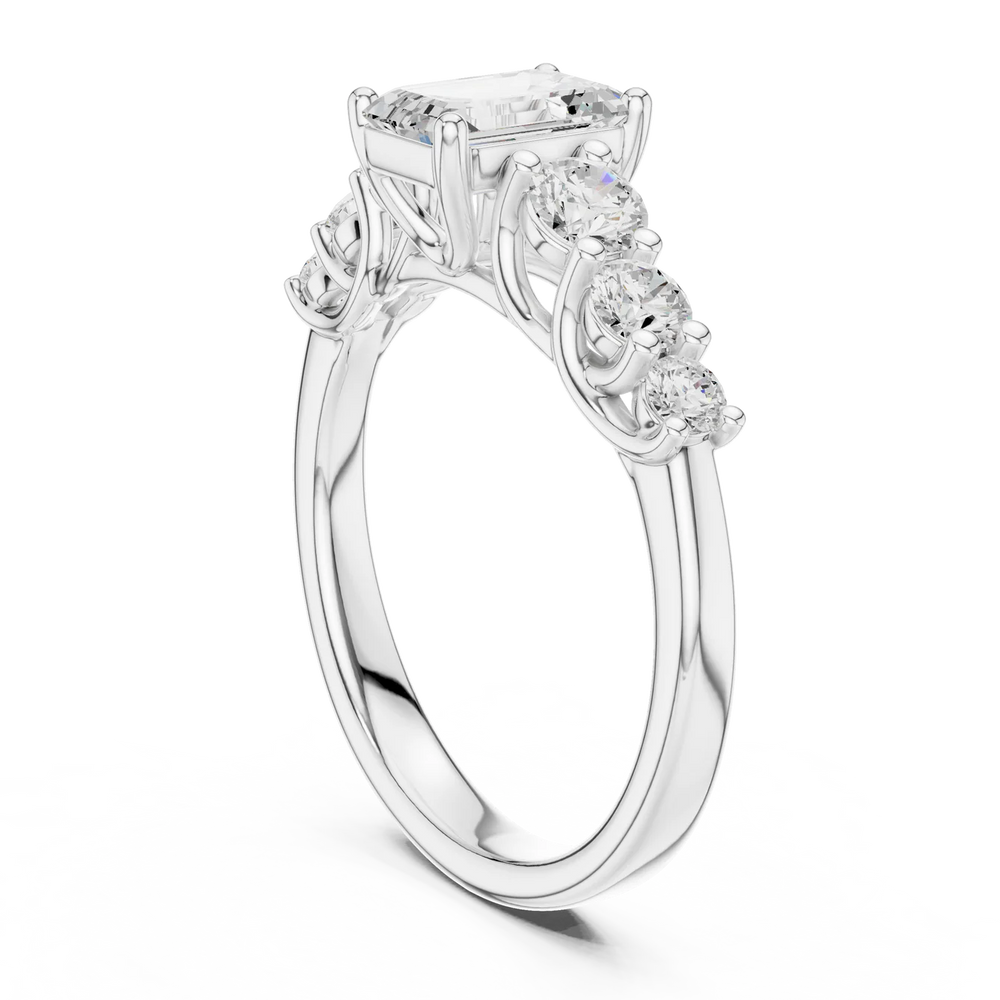 Celeste Seven-Stone Emerald Diamond Engagement Ring