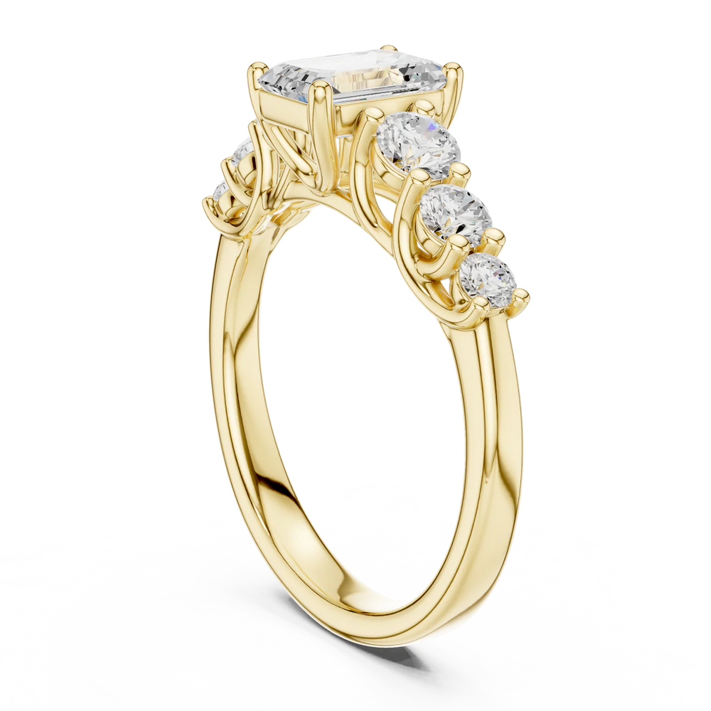 Celeste Seven-Stone Emerald Diamond Engagement Ring