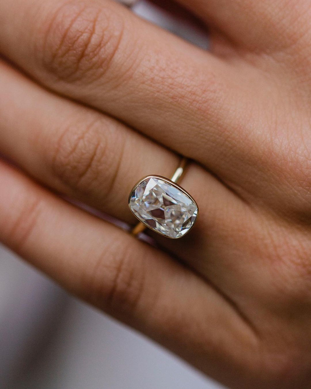 Old mine Cushion Cut Labgrown Ring