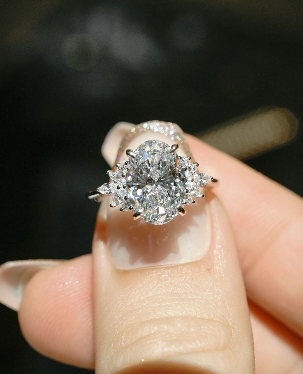Oval Cut Labgrown Engagement Ring, Oval Cut Ring