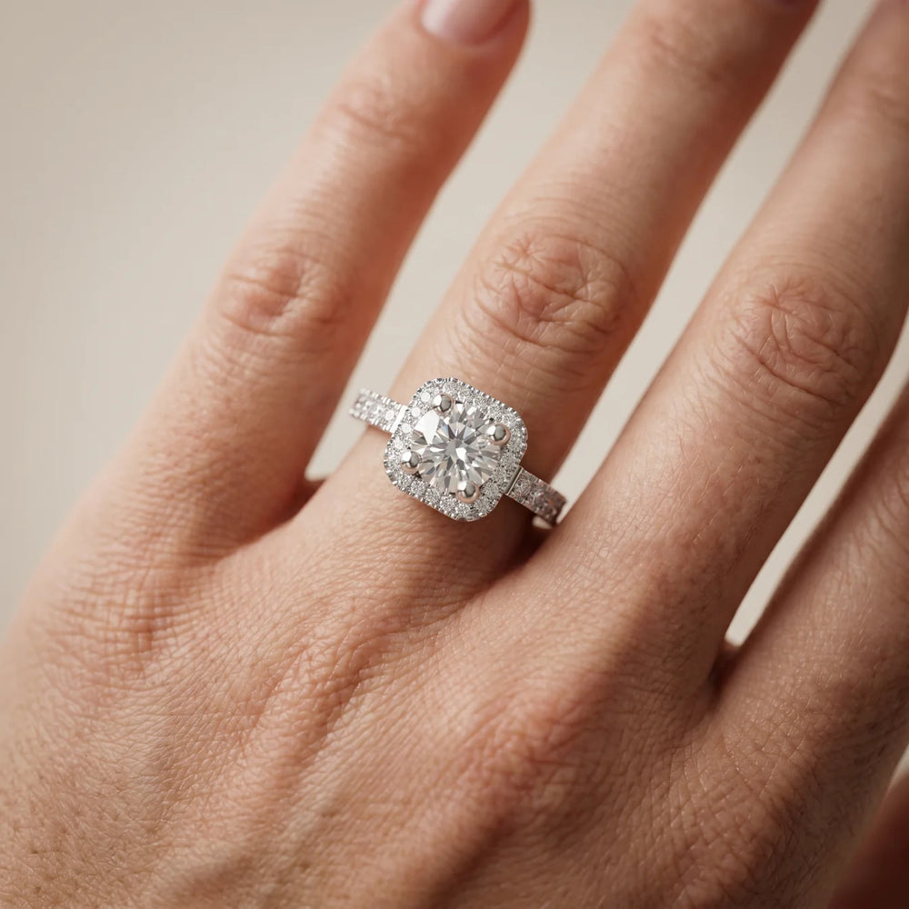 Stella Halo Diamond Engagement Ring