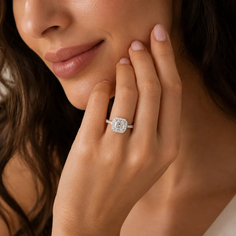 Stella Halo Diamond Engagement Ring