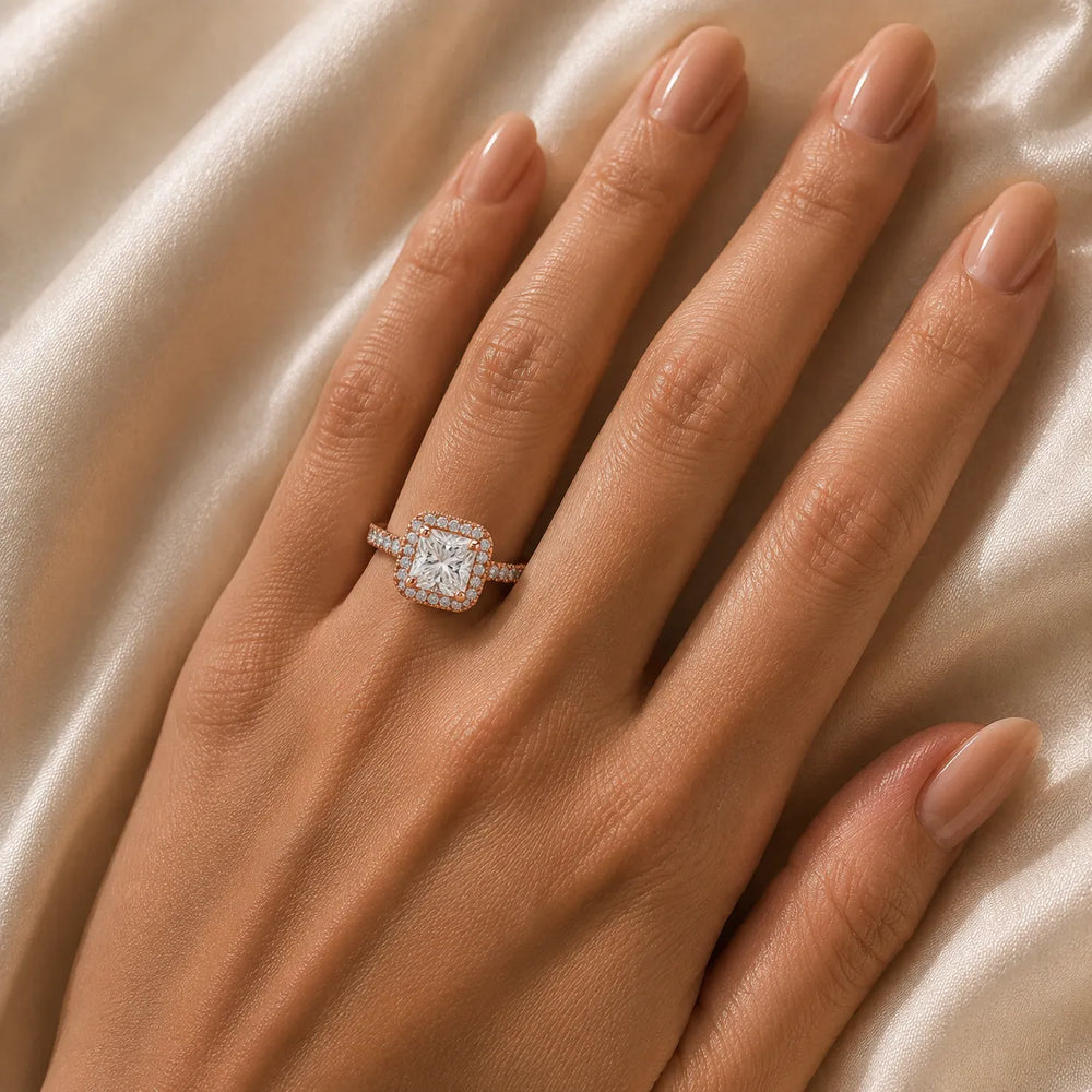 Stella Halo Diamond Engagement Ring