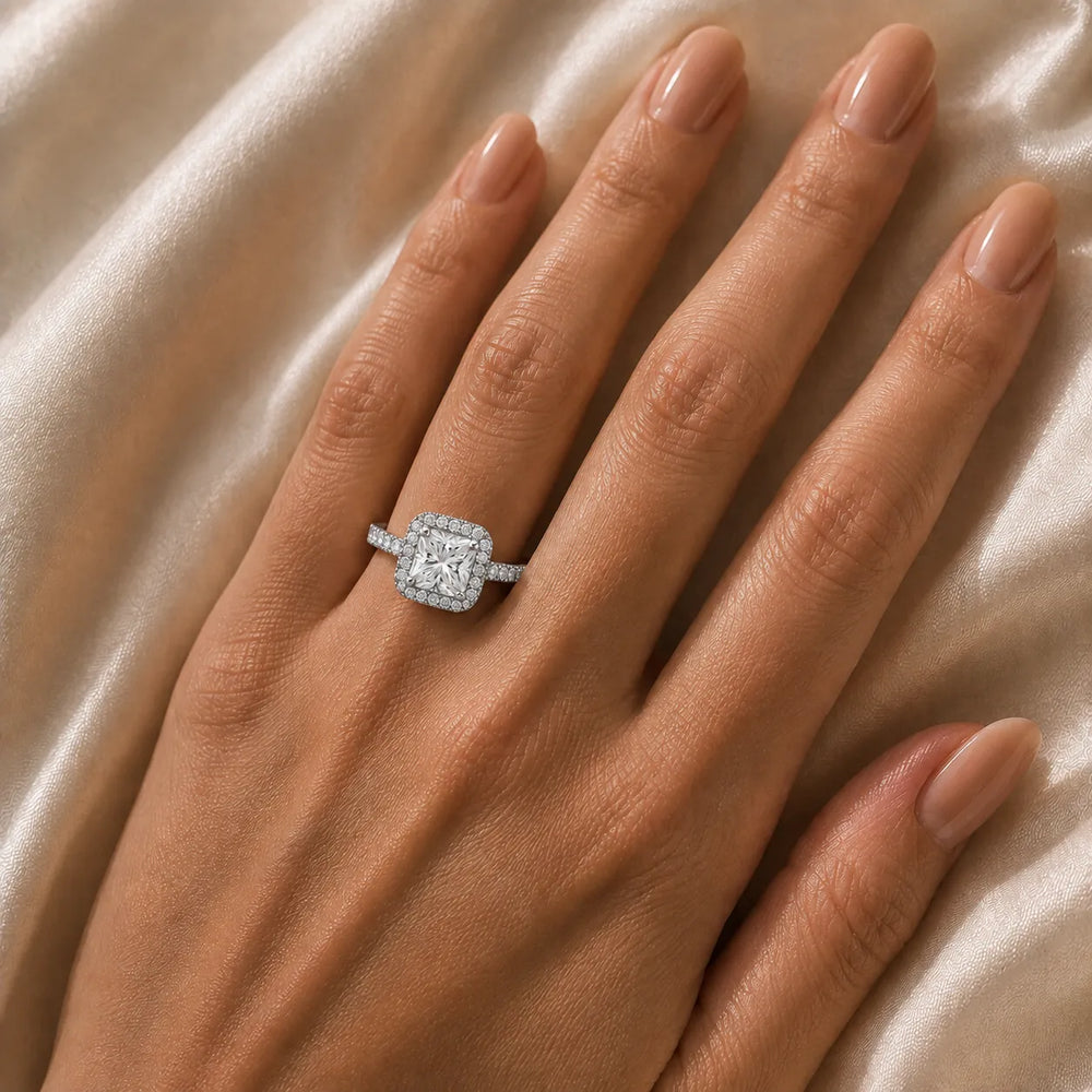 Stella Halo Diamond Engagement Ring