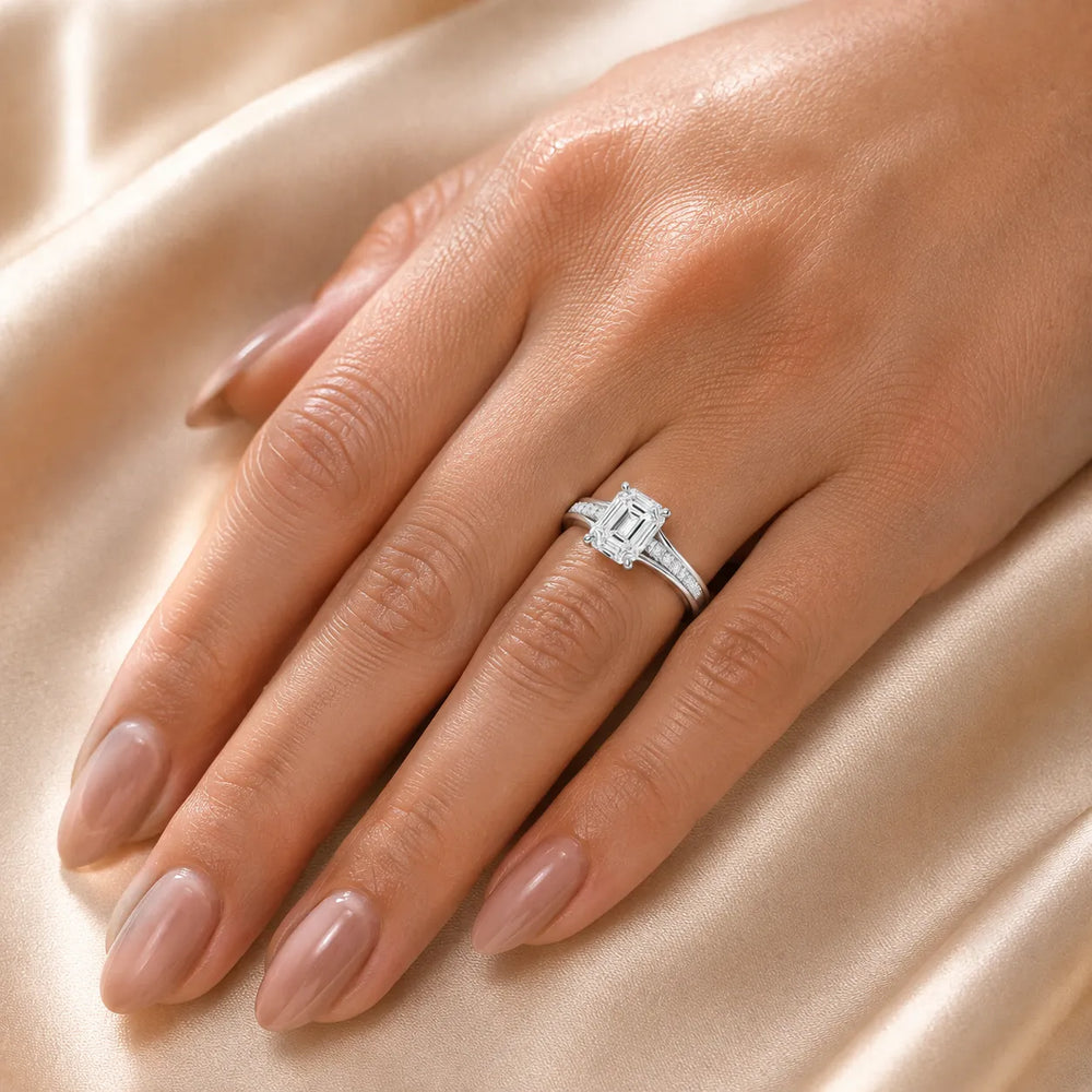 Step-Cut Harmony Radiance Halo Ring