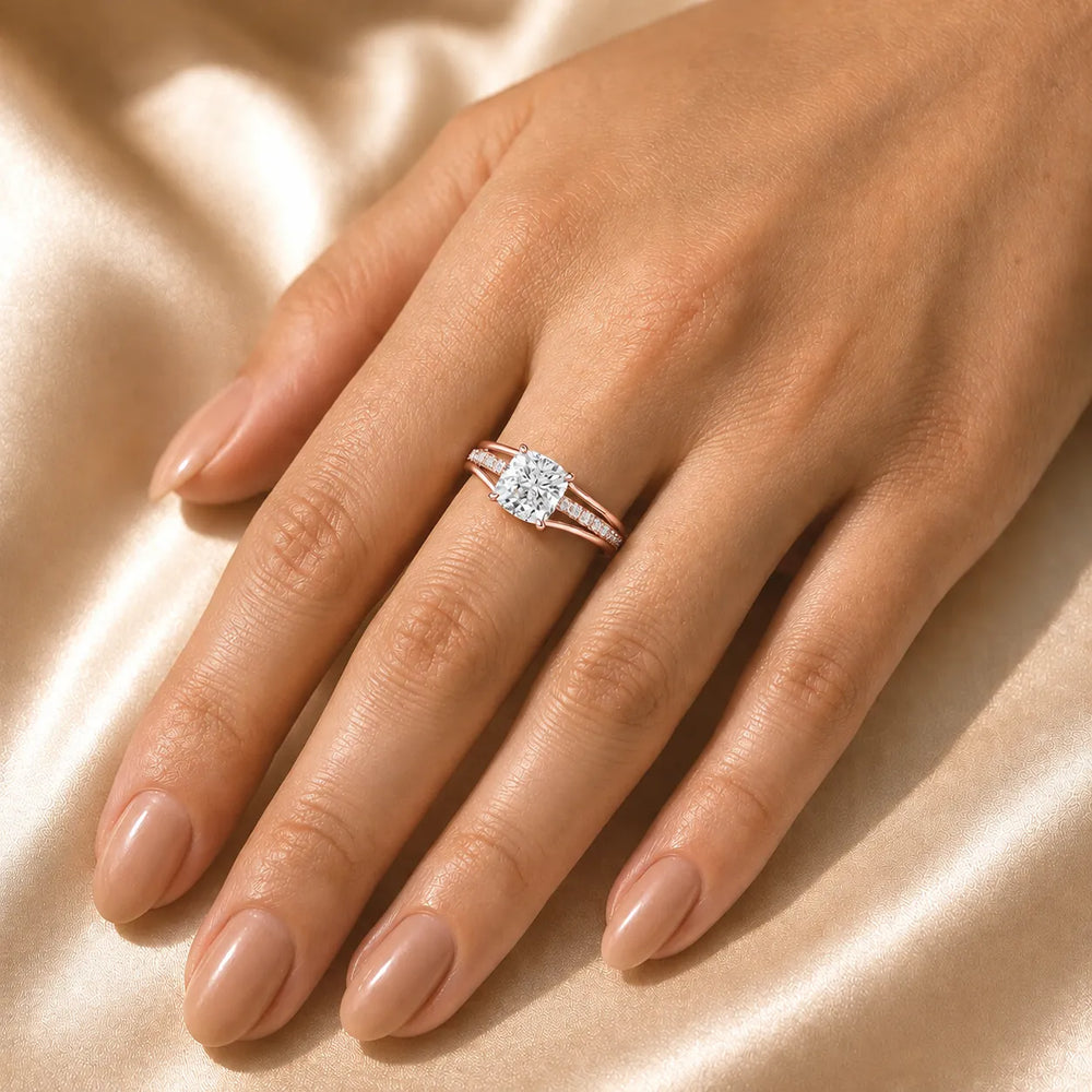 Step-Cut Harmony Radiance Halo Ring