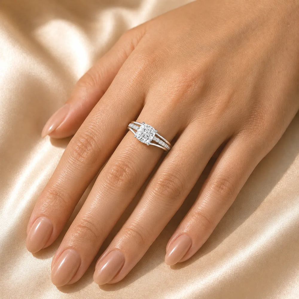 Step-Cut Harmony Radiance Halo Ring