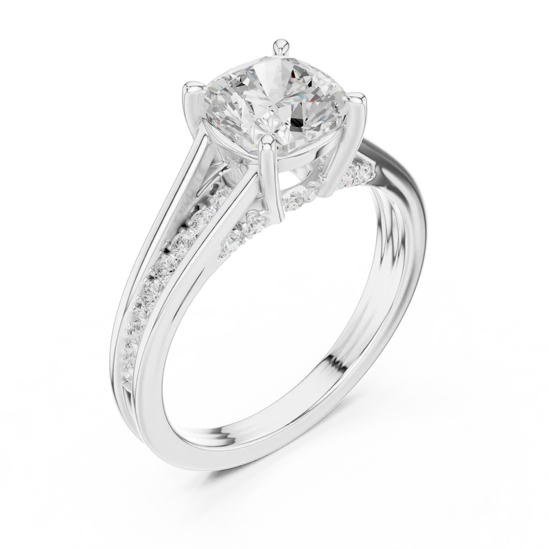 Step-Cut Harmony Radiance Halo Ring