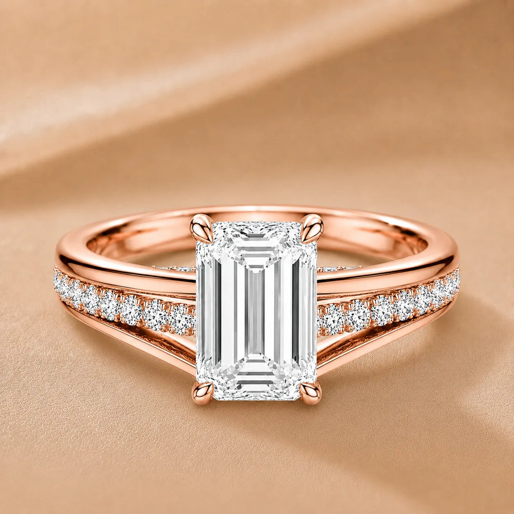 Step-Cut Harmony Radiance Halo Ring