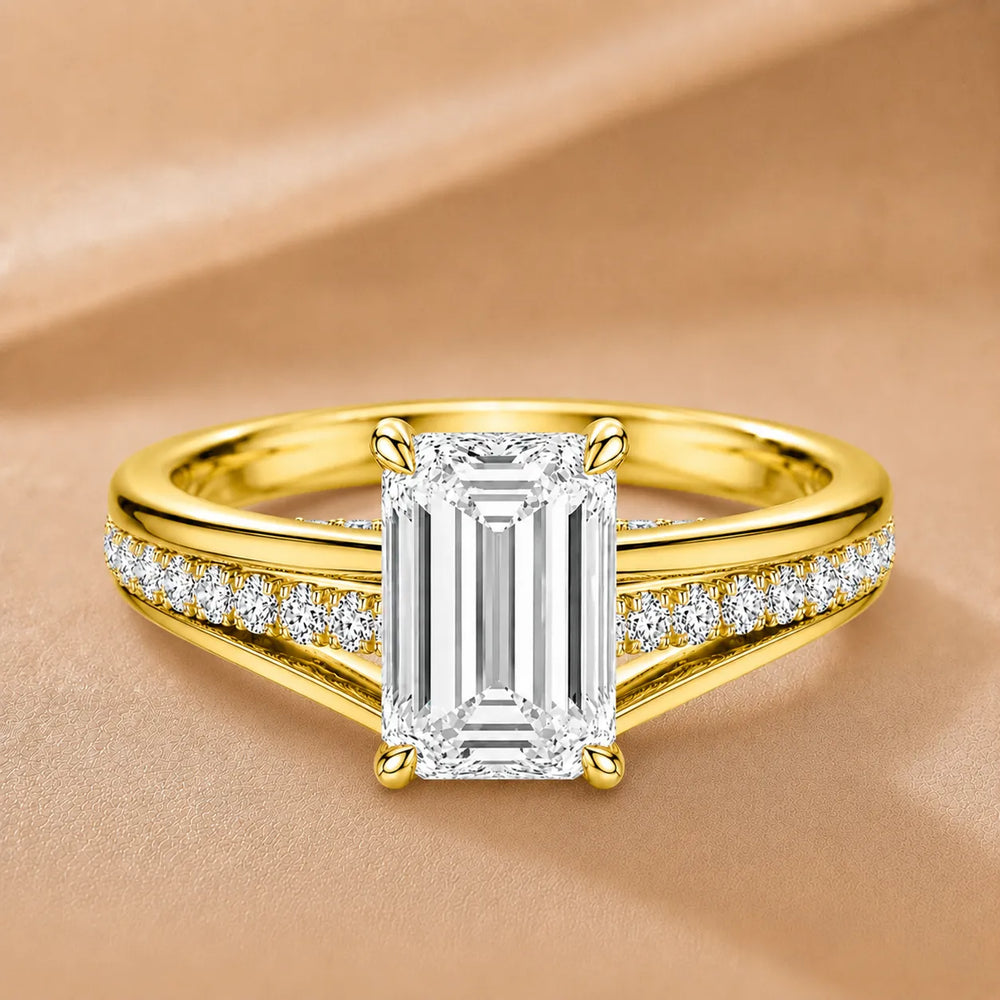 Step-Cut Harmony Radiance Halo Ring