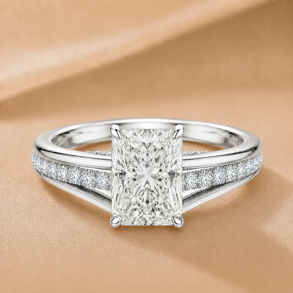Step-Cut Harmony Radiance Halo Ring