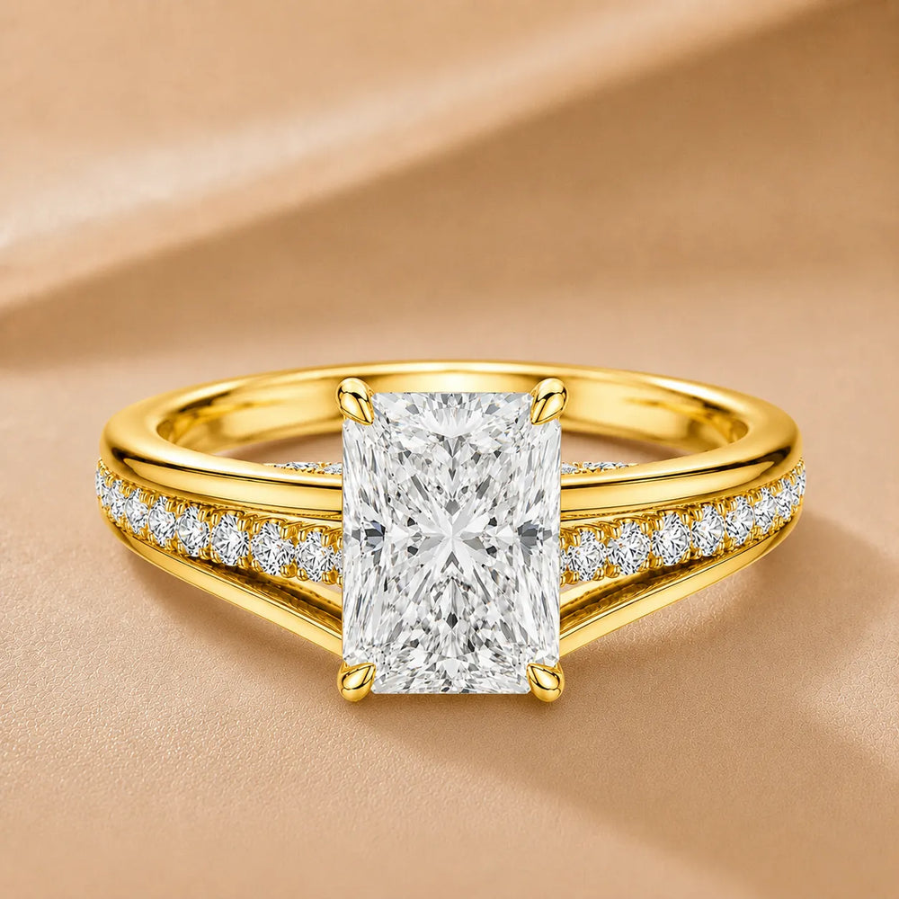 Step-Cut Harmony Radiance Halo Ring