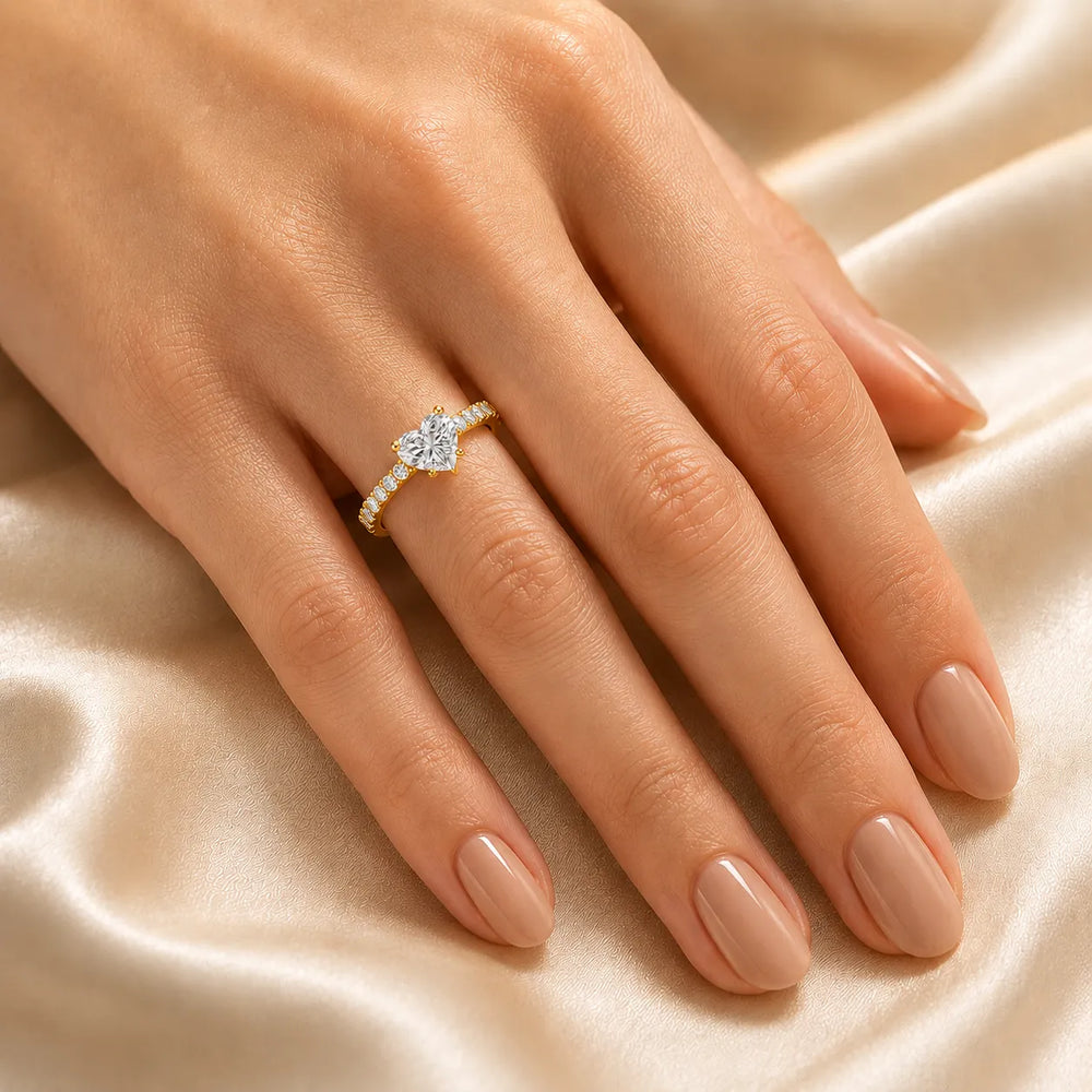 Elegant Solitaire Ring with Accent Stone