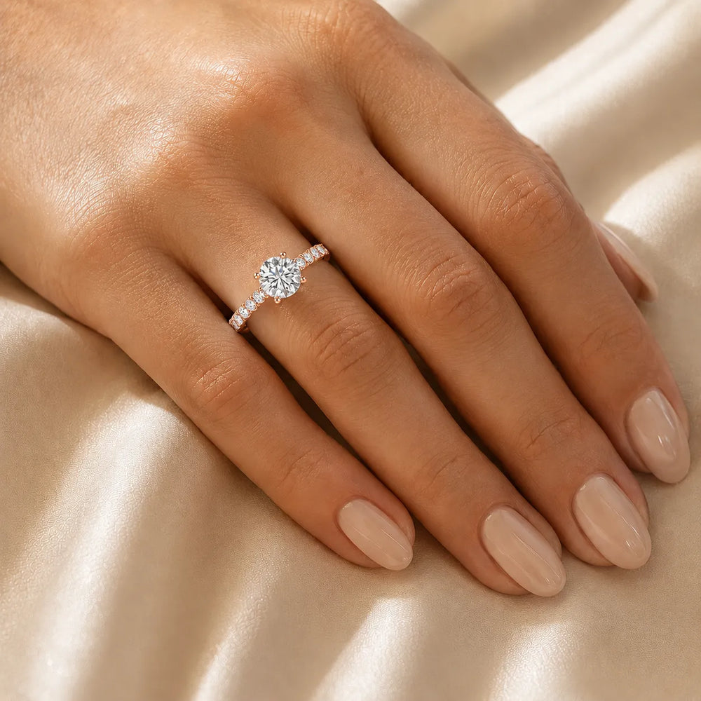Elegant Solitaire Ring with Accent Stone