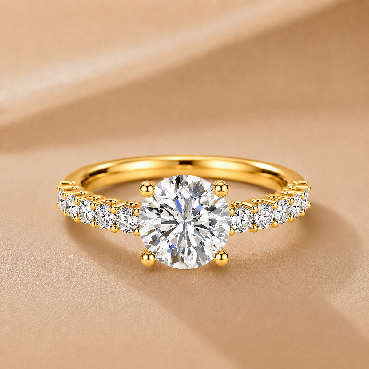 Elegant Solitaire Ring with Accent Stone