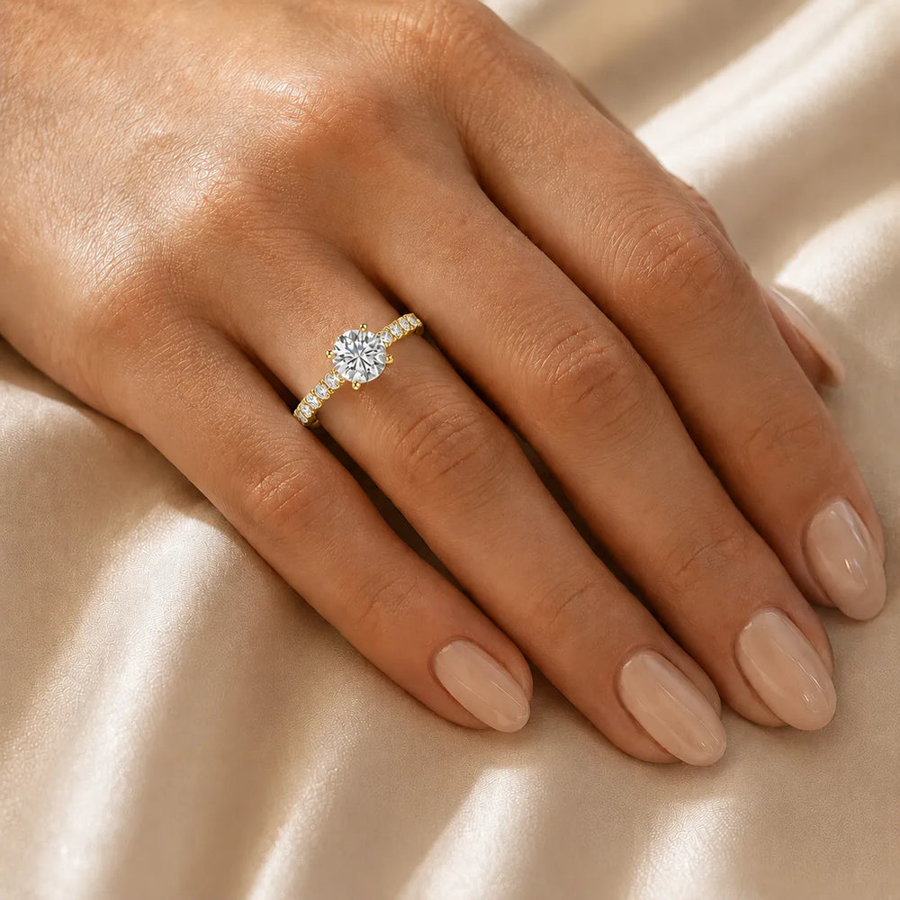 Elegant Solitaire Ring with Accent Stone