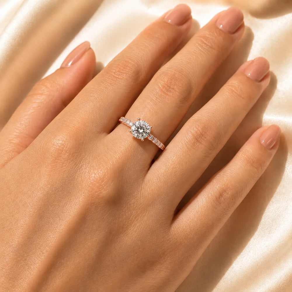 Elegant Solitaire Ring with Accent Stone