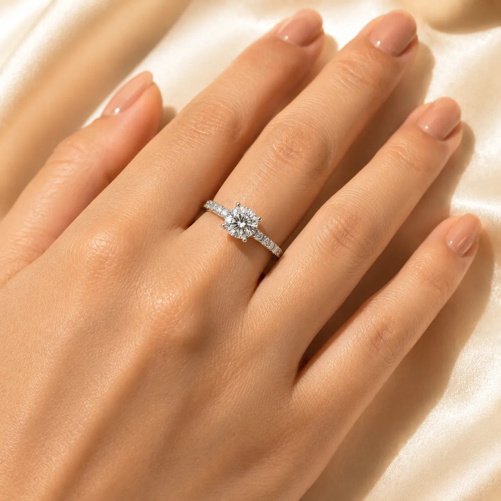 Elegant Solitaire Ring with Accent Stone
