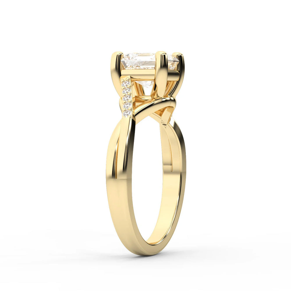 Veronica Twist Side Stone Oval Diamond Engagement Ring