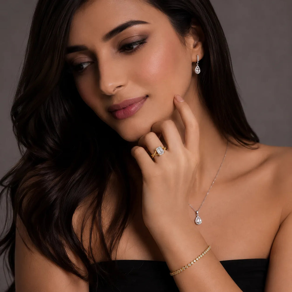 Veronica Twist Side Stone Oval Diamond Engagement Ring