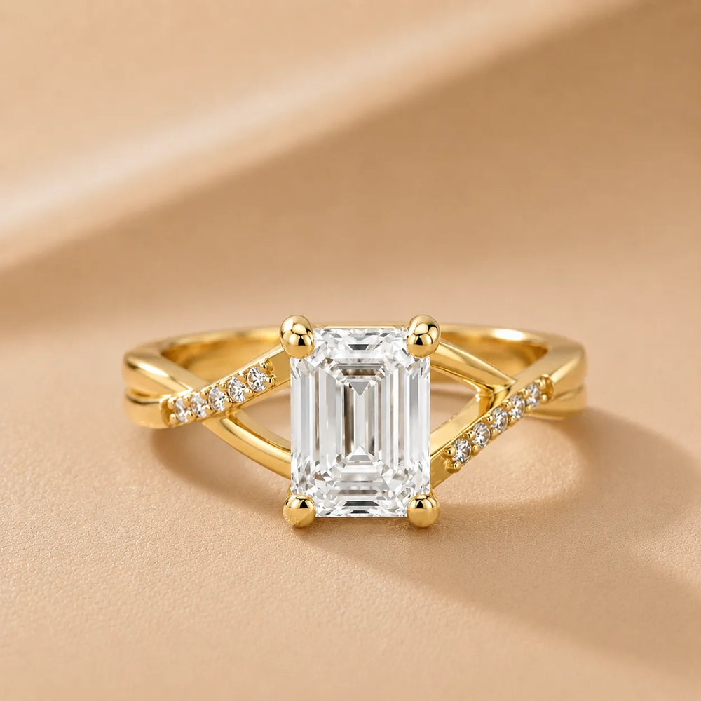 Veronica Twist Side Stone Oval Diamond Engagement Ring