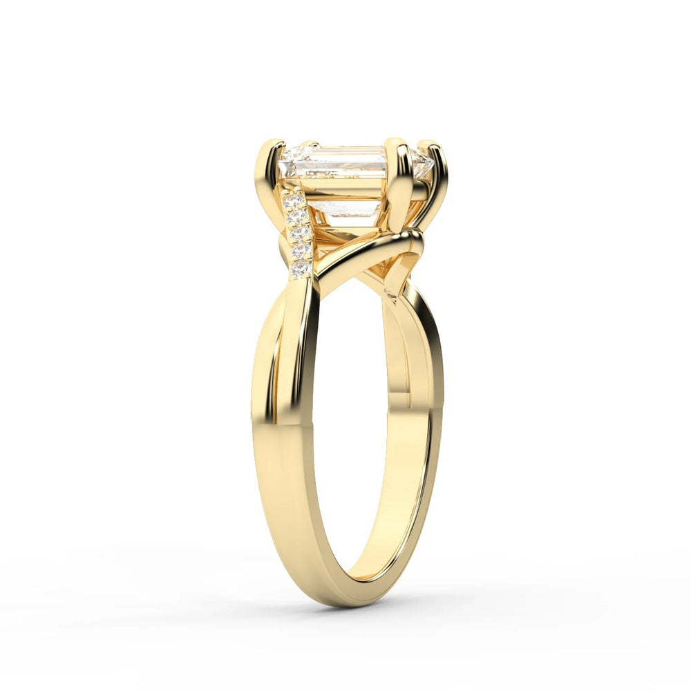Veronica Twist Side Stone Oval Diamond Engagement Ring