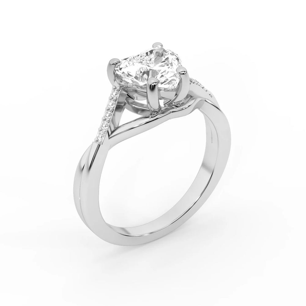 Veronica Twist Side Stone Oval Diamond Engagement Ring
