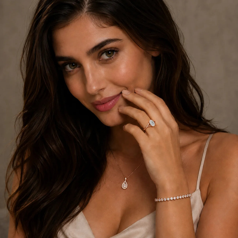 Veronica Twist Side Stone Oval Diamond Engagement Ring