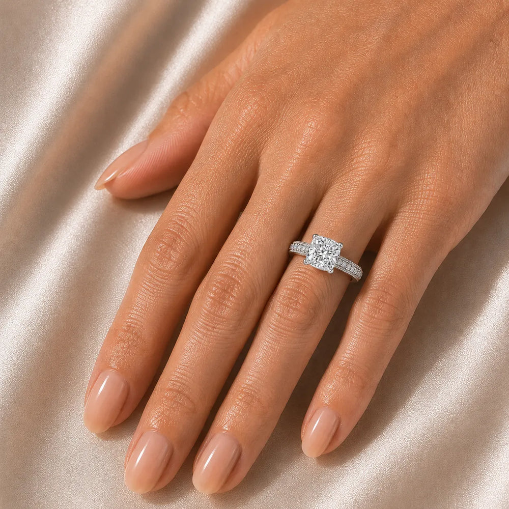 Vintage-Inspired Solitaire Ring with Accent Stones