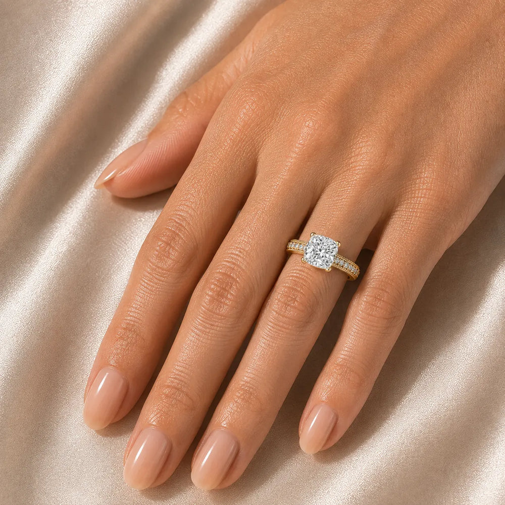 Vintage-Inspired Solitaire Ring with Accent Stones