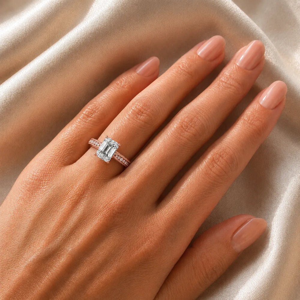 Vintage-Inspired Solitaire Ring with Accent Stones
