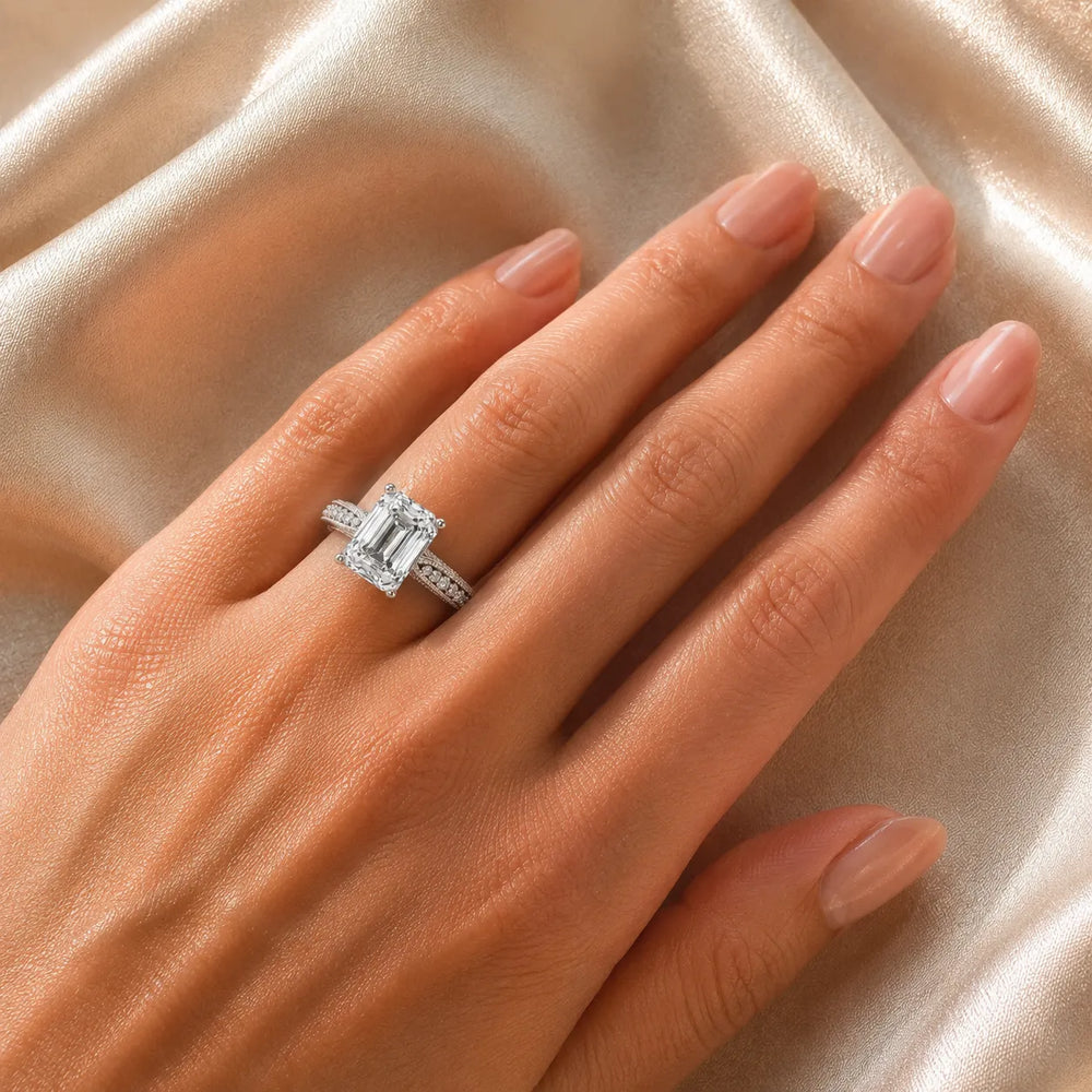 Vintage-Inspired Solitaire Ring with Accent Stones