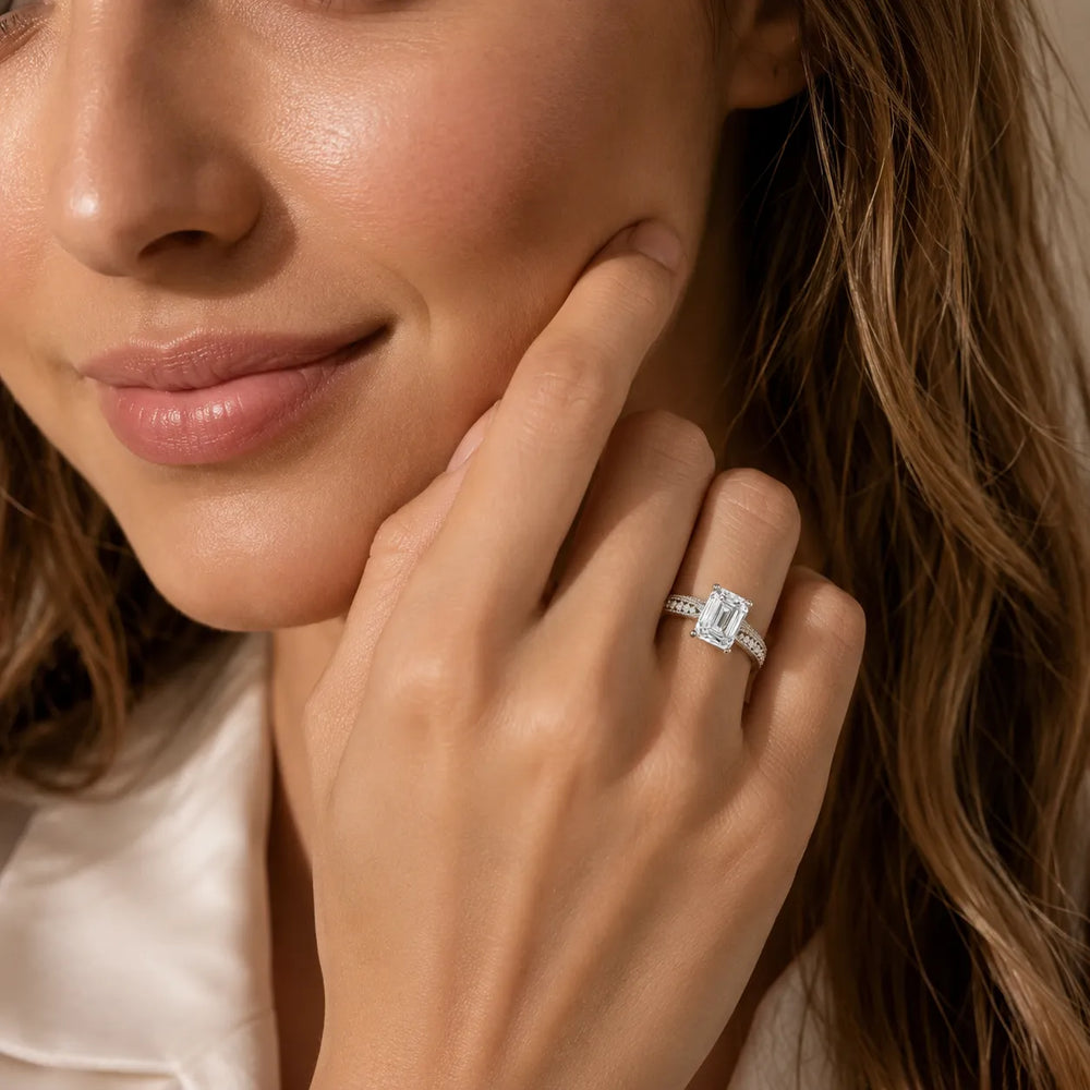 Vintage-Inspired Solitaire Ring with Accent Stones