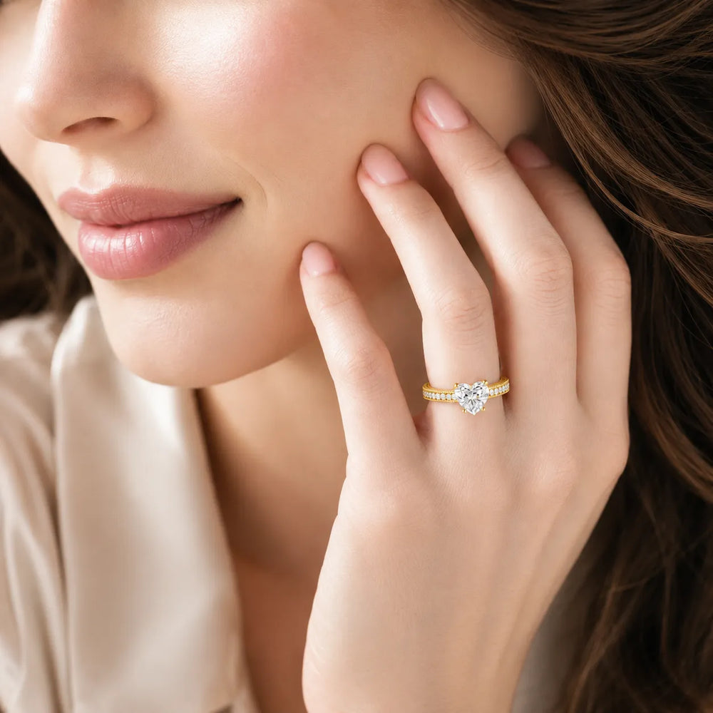 Vintage-Inspired Solitaire Ring with Accent Stones