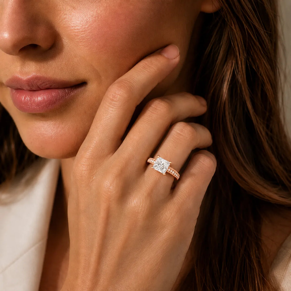 Vintage-Inspired Solitaire Ring with Accent Stones