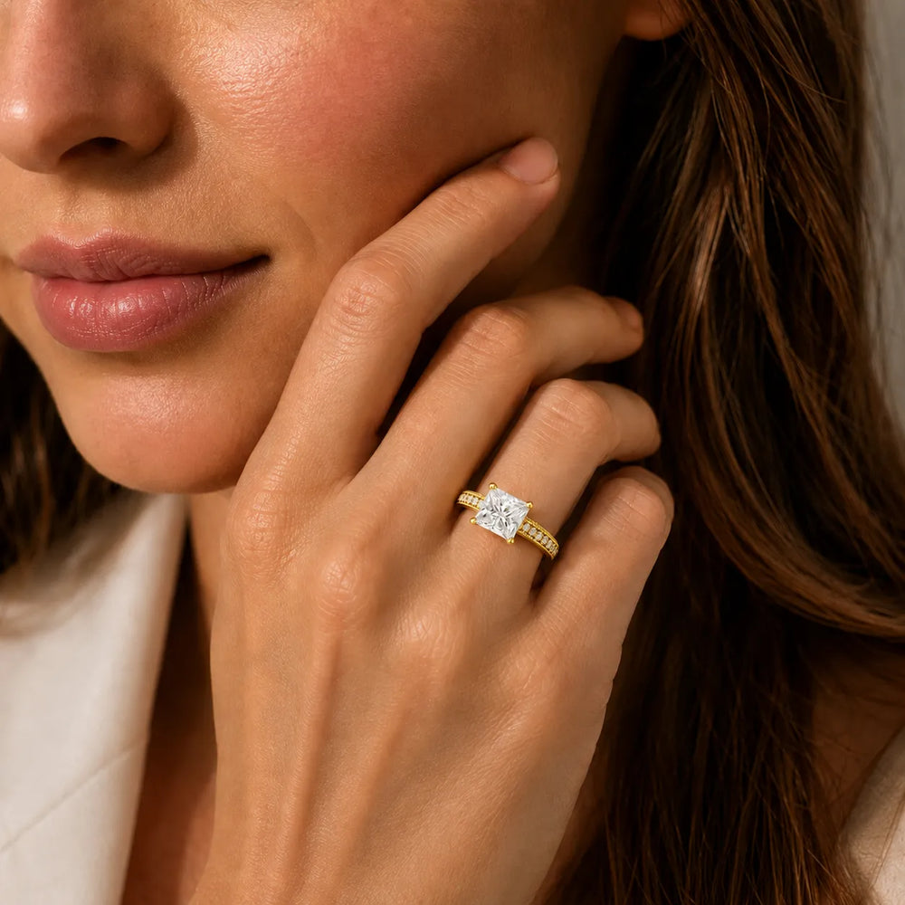 Vintage-Inspired Solitaire Ring with Accent Stones