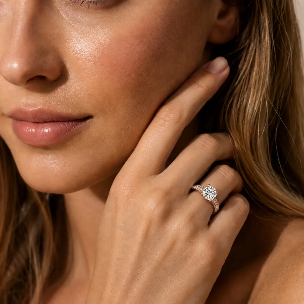 Vintage-Inspired Solitaire Ring with Accent Stones