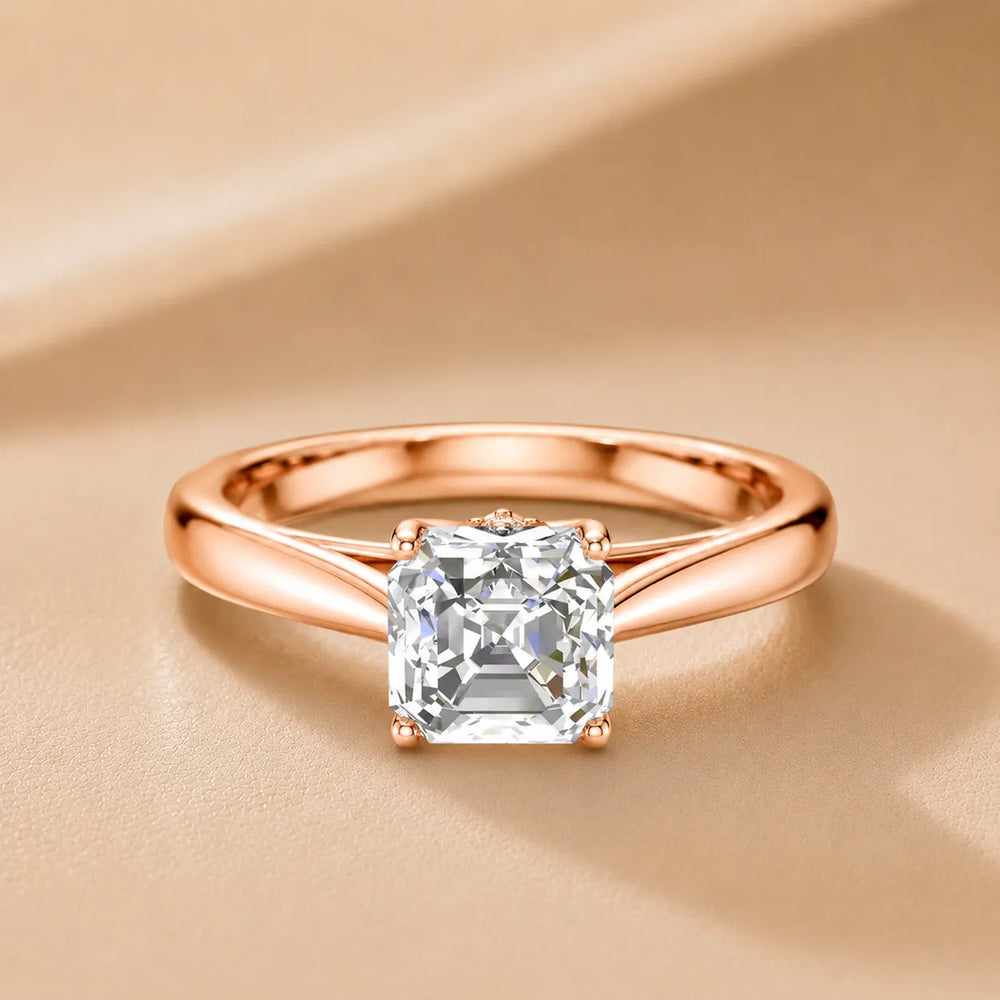 Elegant Solitaire Ring with Tapered