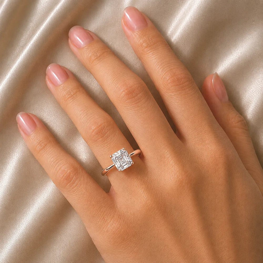 Elegant Solitaire Ring with Tapered