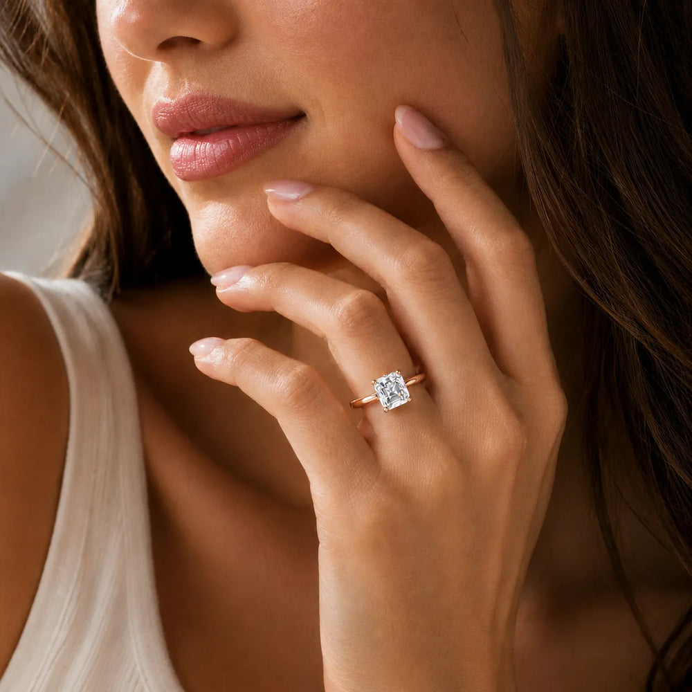 Elegant Solitaire Ring with Tapered