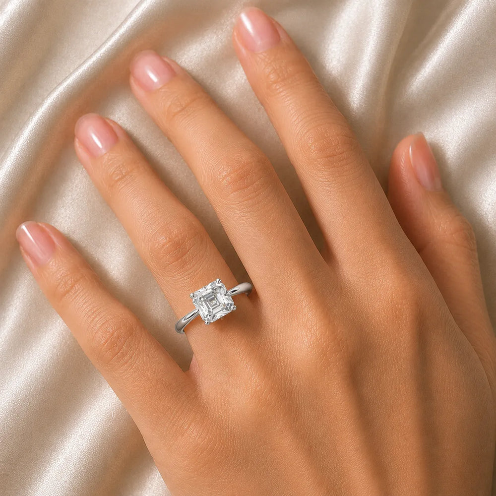 Elegant Solitaire Ring with Tapered