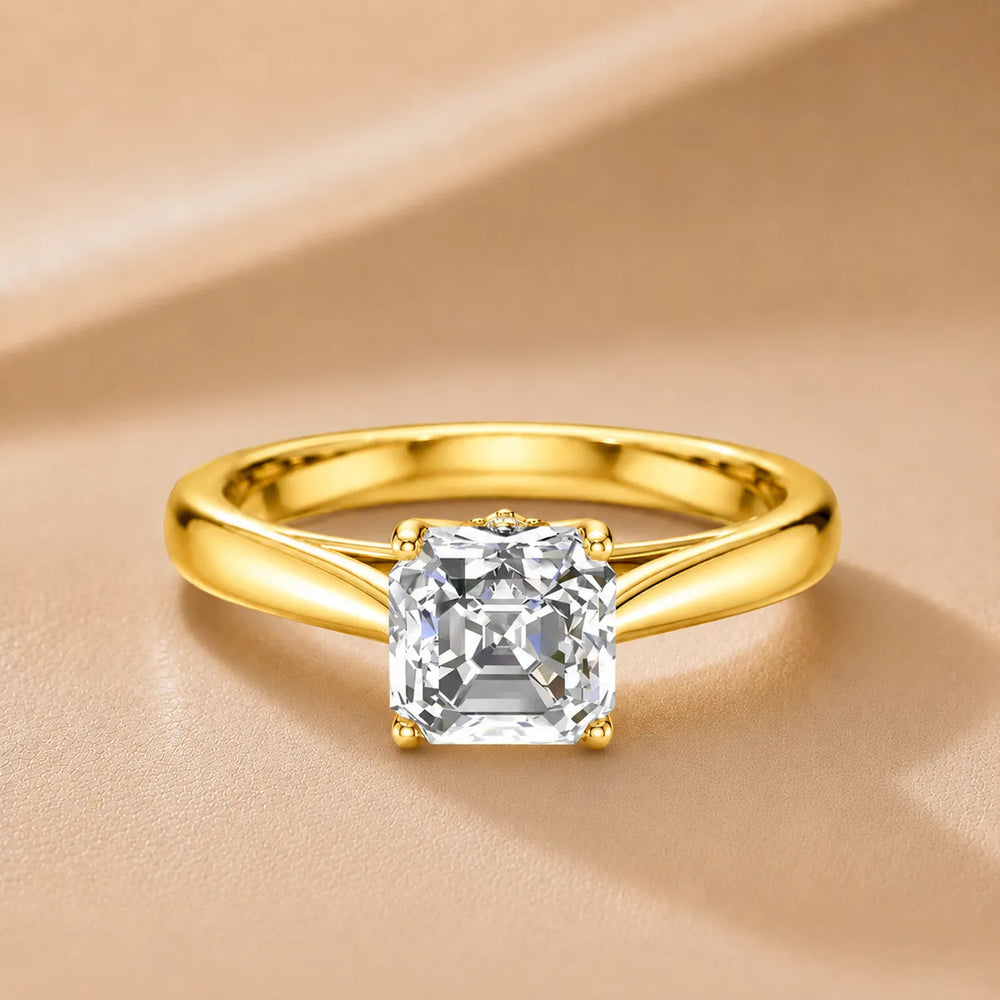 Elegant Solitaire Ring with Tapered
