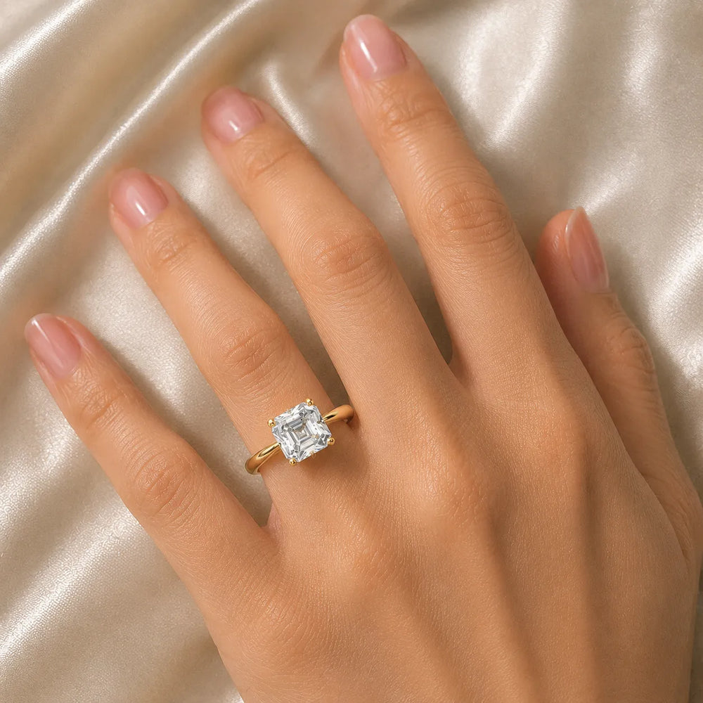 Elegant Solitaire Ring with Tapered