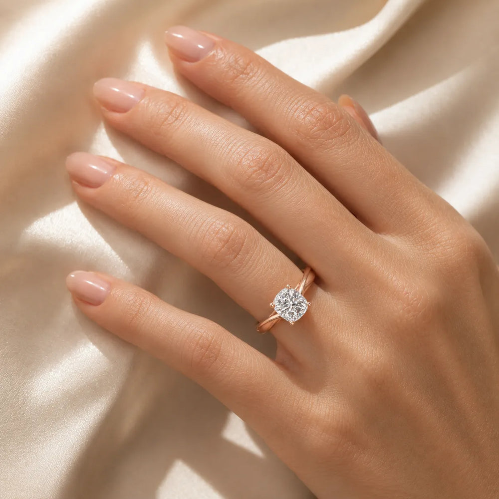 Elegant Solitaire Ring with Tapered