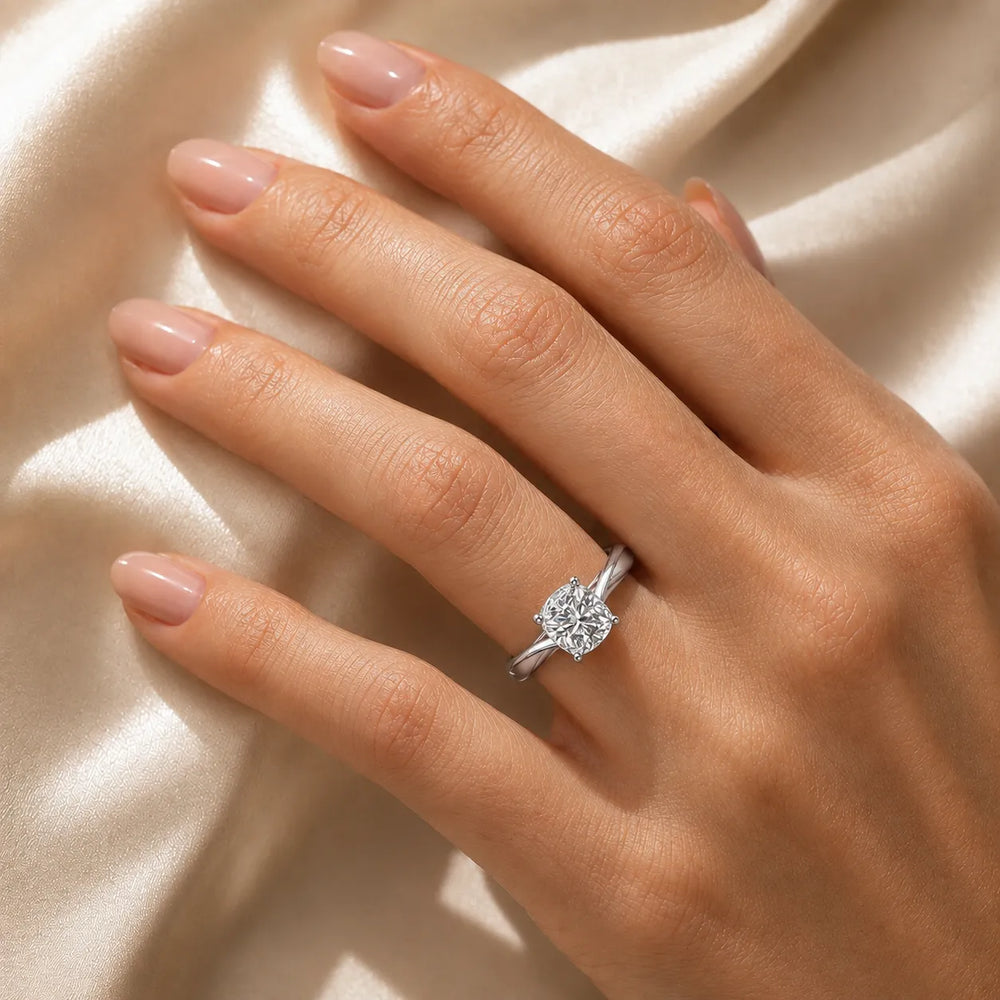 Elegant Solitaire Ring with Tapered