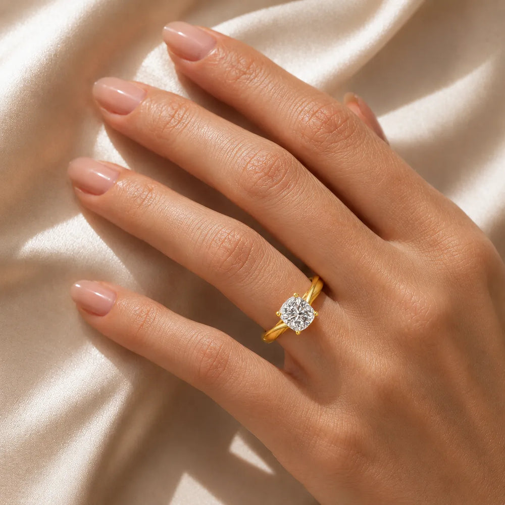 Elegant Solitaire Ring with Tapered
