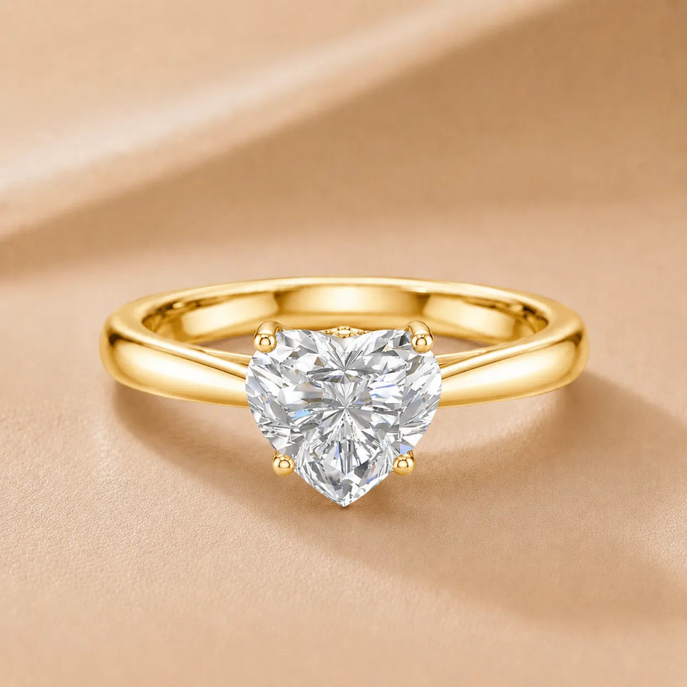Elegant Solitaire Ring with Tapered